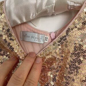 Trish Scully Child Gold Sequin Kids Formal Dress